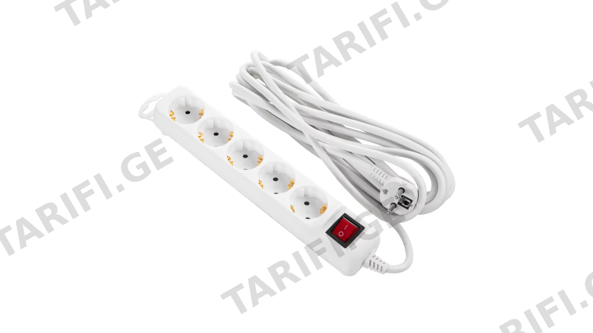 დენის დამაგრძელებელი 2E 2E-U05ES15M5, 5 Socket, 5m, White