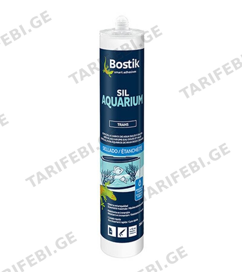 სილიკონი აკვარიუმისთვის Aquarium გამჭირვალე 310 მლ BOSTIK