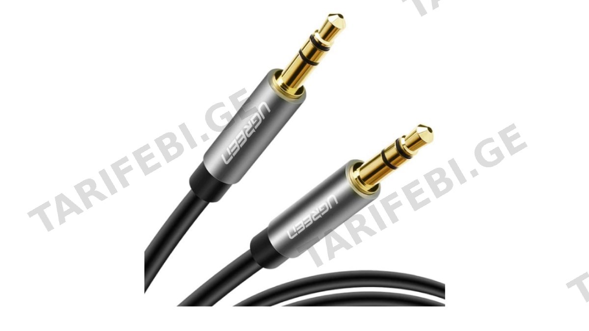 აუდიო კაბელი UGREEN AV119 (10733), 3.5mm Male to 3.5mm Male Cable, 1m, Black