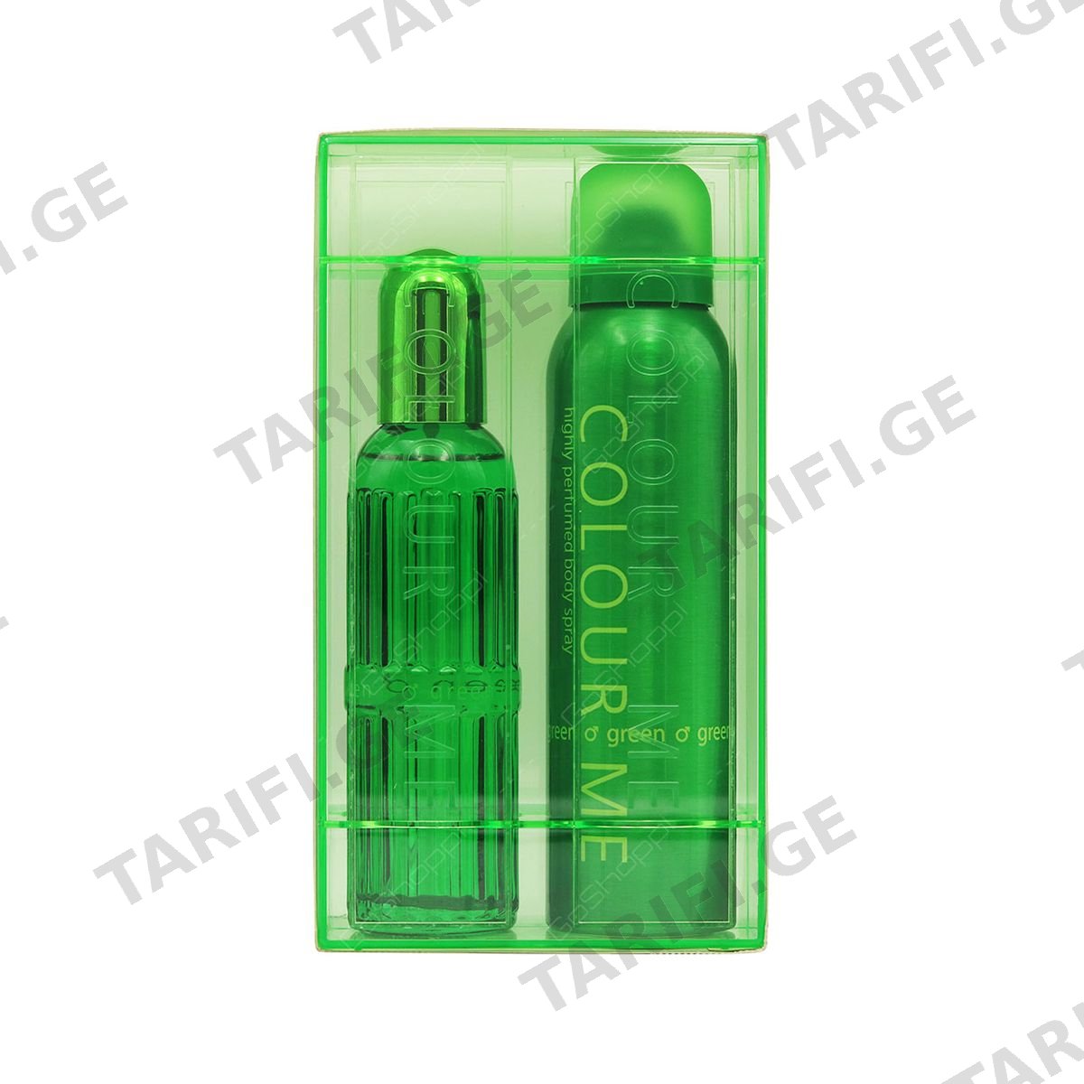 პარფიუმის ნაკრები COLOUR ME სხეულის სპრეი Green 100+150 მლ 1697 მილტონი - Milton