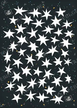 T: Greeting Card - White Stars