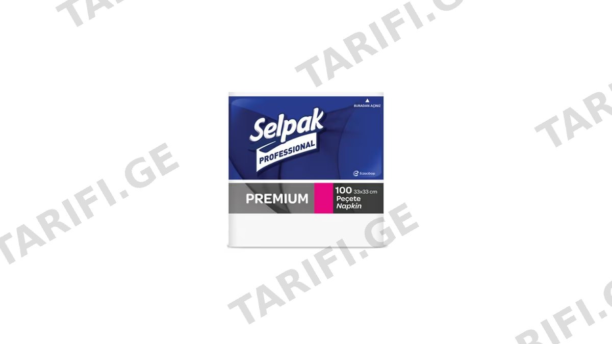 SELPAK ხელსახოცი პრემიუმი 33X33-100ც