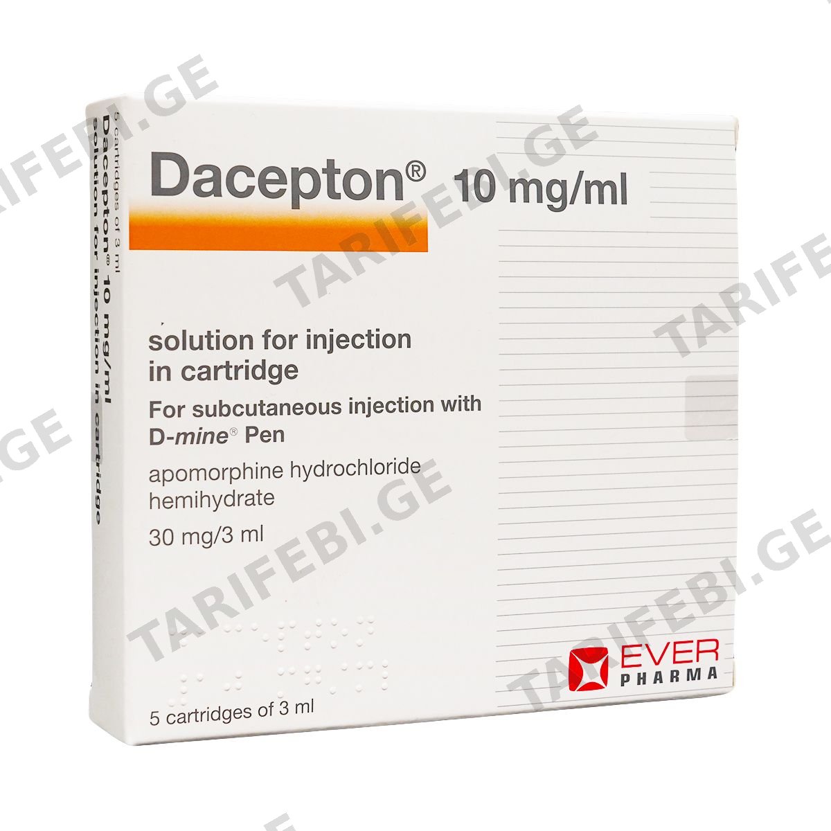 დაცეპტონი - Dacepton 10მგ/მლ 3მლ 5 კარტრიჯი
