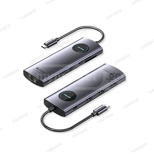 Multi ადაპტერი - Vention Type-C To DP/HDMI USB 3.0x2 RJ45/SD