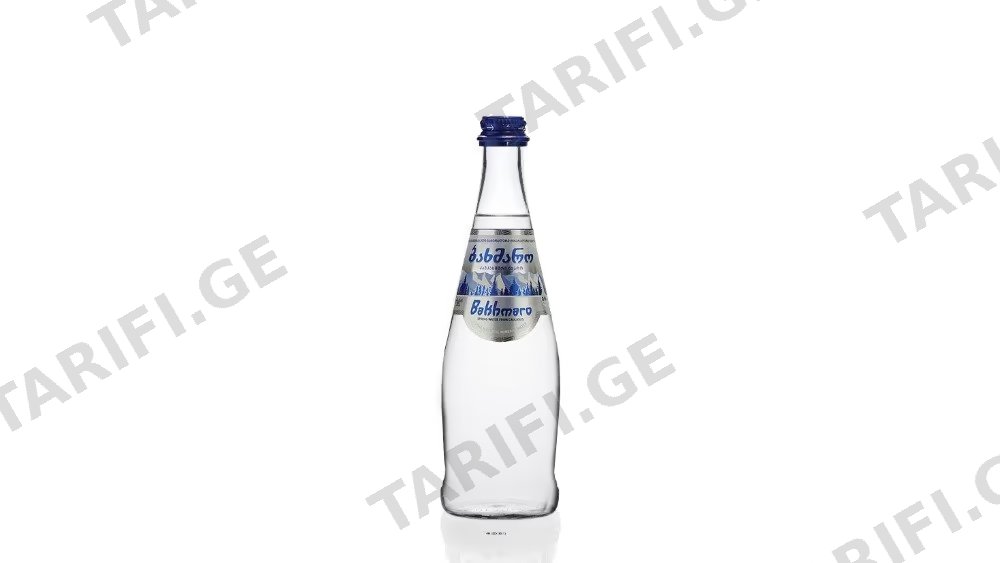 ბახმარო წყალი შუშის ბოთლში 0.5 ლ