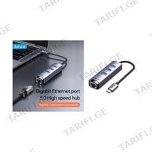 Jasoz T-F115 გადამყვანი ჰაბი Type-C To Ethernet LAN RJ45 Network