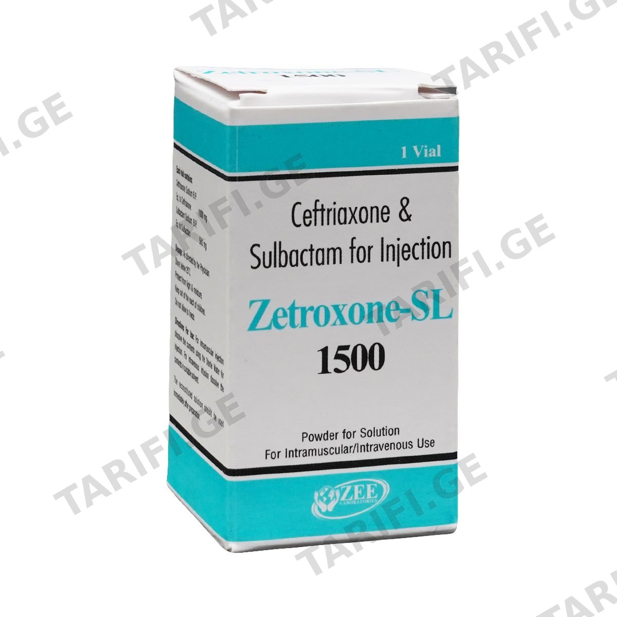ზეტროქსონი-სლ - Zetroxone-Sl 1500მგ 1 ფლაკონი