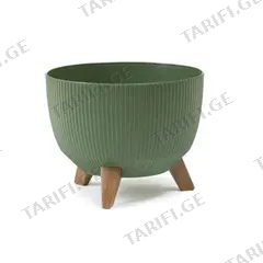 ქოთანი ყვავილის Lamela Bowl ROMA ECO wood 400 jumper 21ლ მწვანე