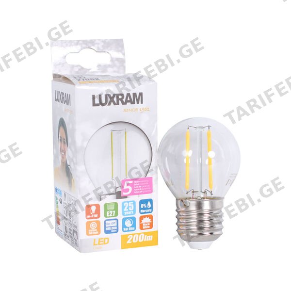 LED ნათურა ეკო 2ვტ 2700კ LUXRAM E27 L180-1233