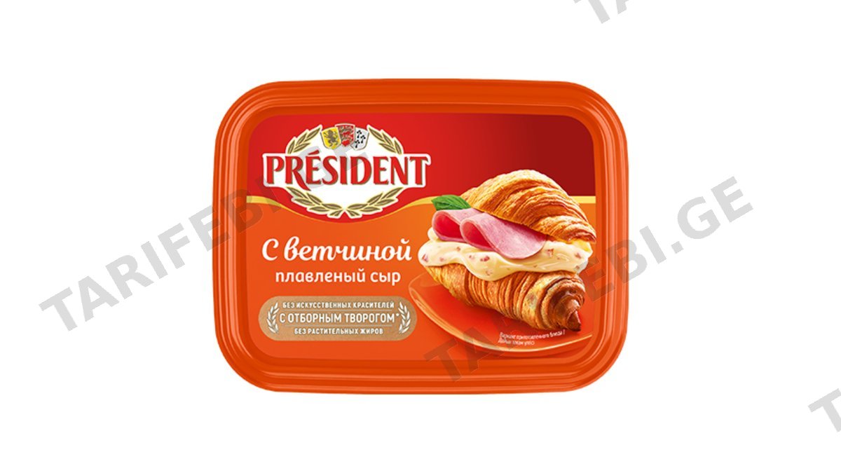 მდნარი ყველი "პრეზიდენტი" ლორით 45% 200 გრ