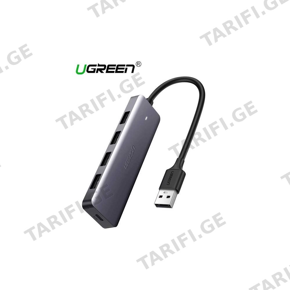 USB ჰაბი UGREEN CM219 (50985) UGREEN 4xUSB 3.0, Gray