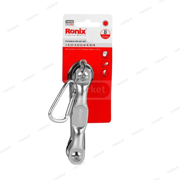 დასაკეცი ექვსკუთხა გასაღებების ნაკრები 8pcs RONIX rh-2040