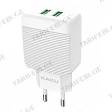 დამტენი სახლის KAKU KSC-366 XINDA Dual port smart charger (EU) WHITE