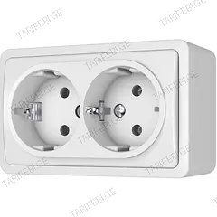 როზეტი დამიწებით Vilma Style Plus SL+250 RP16-021 ww 2 განყოფილებიანი თეთრი