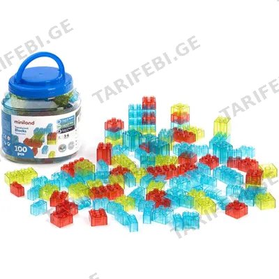 სათამაშო ასაშნებელი კუბიკები MINILAND TRANSLUCENT BLOCKS