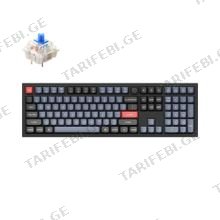 KEYCHRON Q6 104KEY GATERON G PRO BLUE RGB სადენიანი მექანიკური კლავიატურა