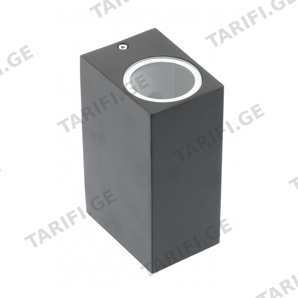 ფასადის სანათი GTV TIAGO GU10 MAX 2 35W IP54 AC220-240V შავი ოთხკუთხედი