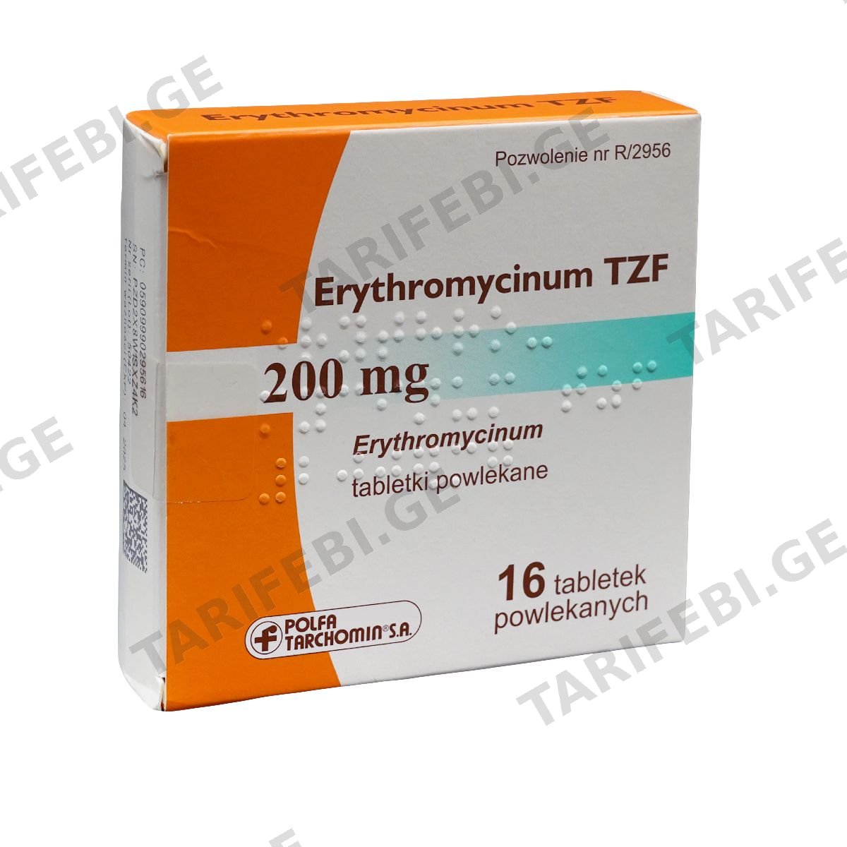 ერითრომიცინი TZF - Erythromycin TZF 200მგ 16 ტაბლეტი