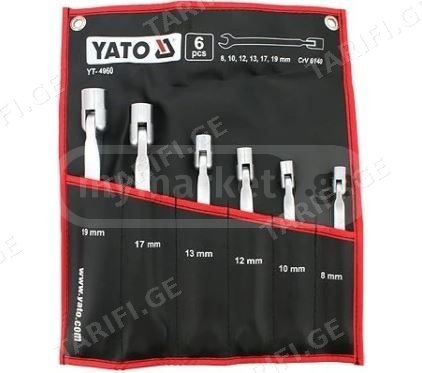 Yato YT-4960 ღია ბოლოს მბრუნავი თავსაბურავი ქანჩის ნაკრები 6