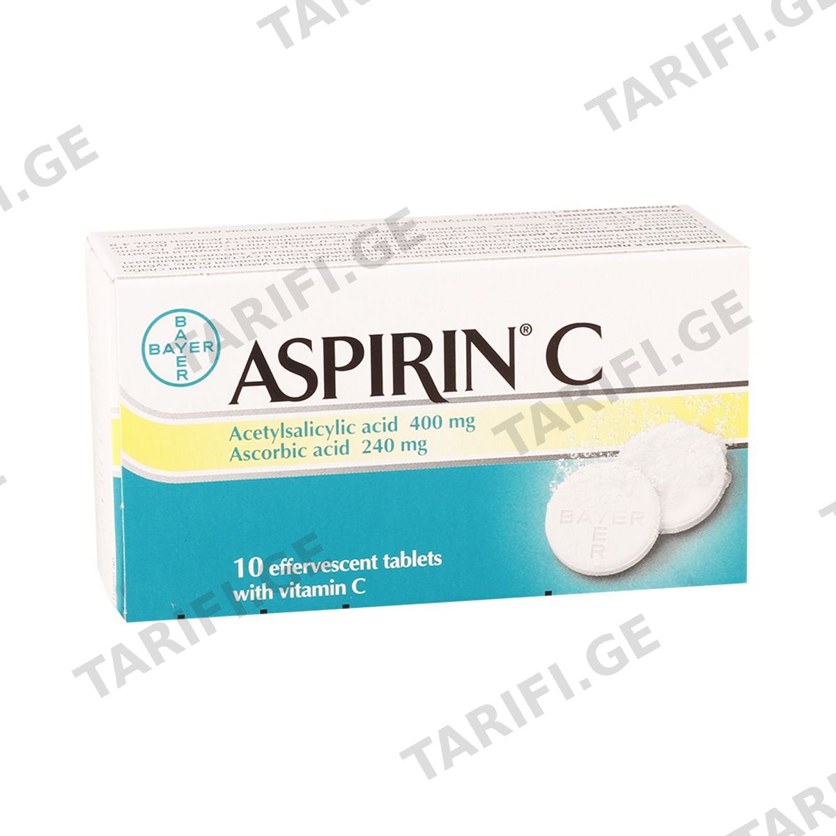 ასპირინი - Aspirin C C 10 შუშხუნა ტაბლეტი
