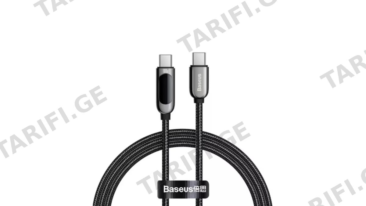 Baseus Display Fast Charging Data Cable Type-C to Type-C 100W 1m CATSK-B01