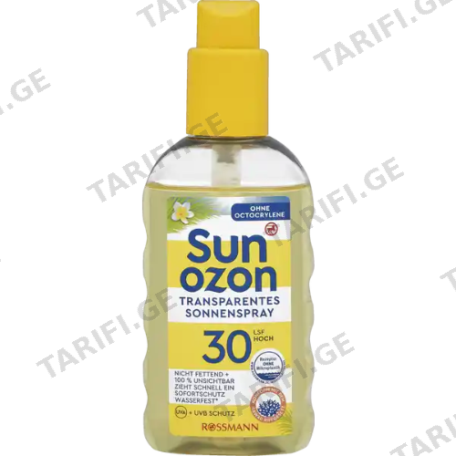 სანოზონი - მზისგან დამცავი სპრეი სახე/ტანი SPF30 200მლ