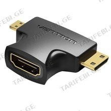 VENTION AGFB0 2 in 1 Mini HDMI and Micro HDMI Male to HDMI Female Adapter Black