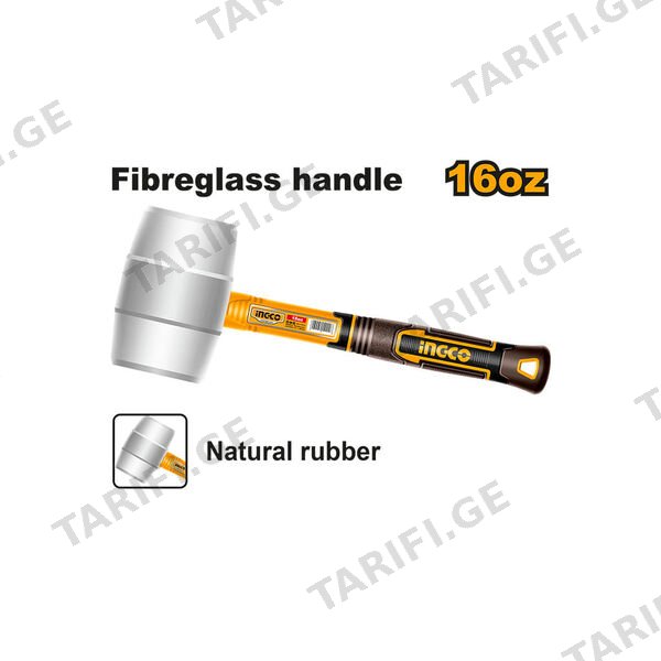 რეზინის ჩაქუჩი 450გრ Proline INGCO (HRUH8916)