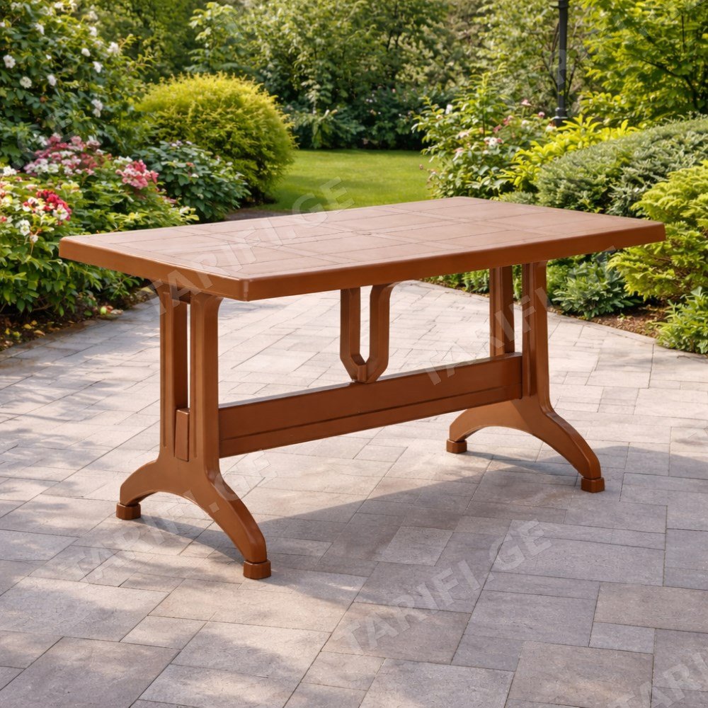 ბაღის მაგიდა PLASTIC TABLE BROWN 70x120 სმ