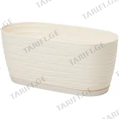 პლასტმასის ქოთანი დასადგამით FORM PLASTIC Sahara petit box 3130-001 Ø31 კრემი