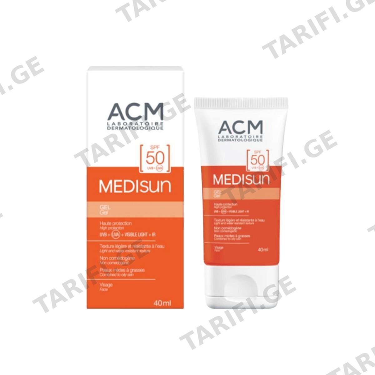 მზისგან დამცავი გელი Medisun SPF50 40მლ 4289 ეისიემ - ACM