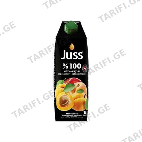 JUSS წვენი ვაშლი/გარგარი 100% 1ლ
