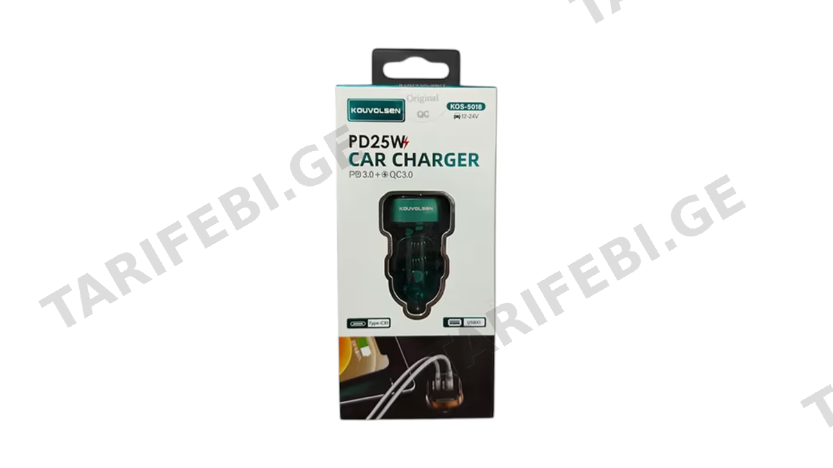 KOUVOLSEN CAR CHARGER KOS-5018 green