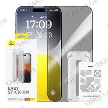 Baseus Sapphire Series Privacy Protection Tempered Glass Screen Protector (with Built-in Dust Filter) for iP 15 Pro Max Clear ეკრანის დამცავი