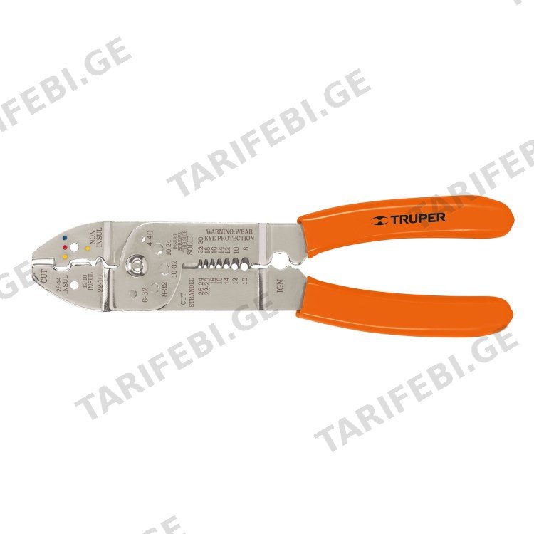 ხელსაწყო სადენების მოსაჭიმად Truper PE-CA-9 9" 10-26 AWG