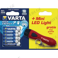 ელემენტი VARTA 4xAA/4xAAA + LED ფარანი