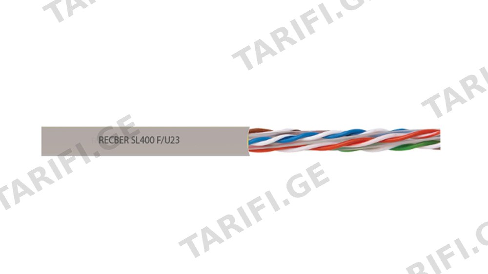ქსელის კაბელი CAT 6 U/UTP HFFR 23 AWG GREY RAL7001