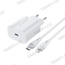 Wall Charger Proove Rapid 30W (Type-C) + Cable Type-C to Type-C white