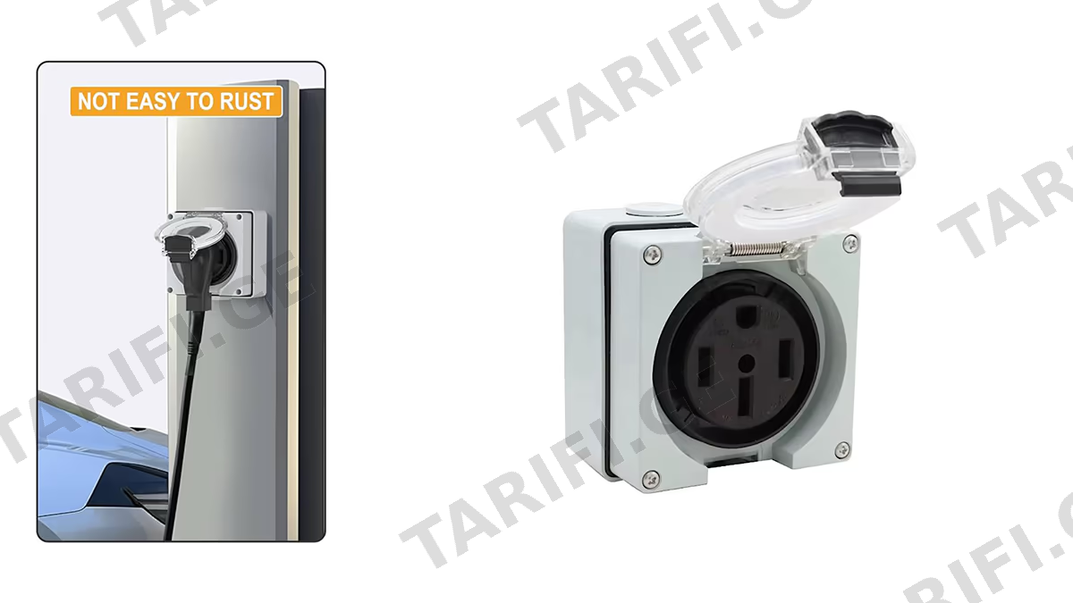 Onegol NEMA 14-50W Wall Socket 50Amp 250V წყალ გამძლე ყუთი (8471)