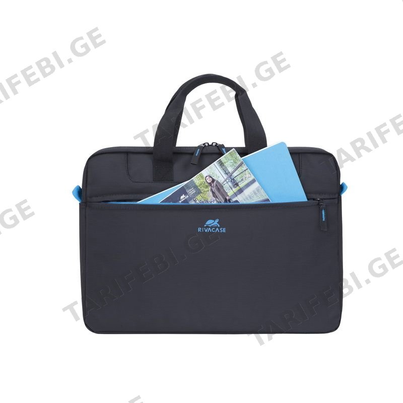 ჩანთები Rivacase 8037 black 15.6 შავი მხარზე გადასაკიდებელი 15.6"
