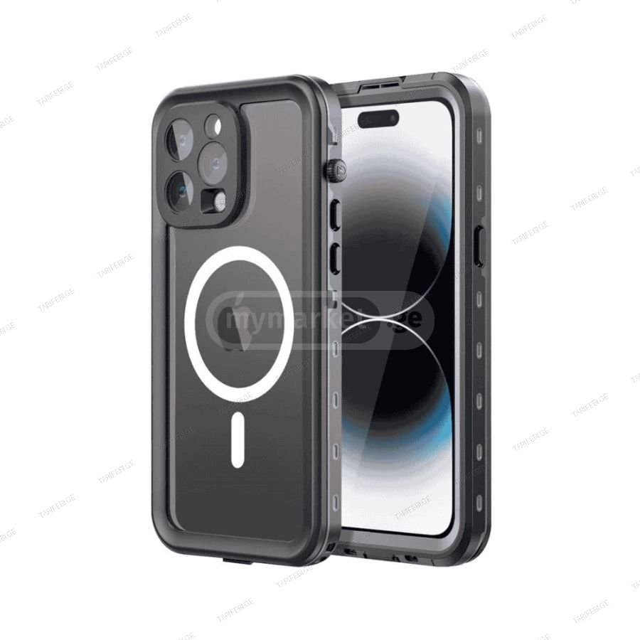 წყალგაუმტარი ქეისი iPhone 13 Pro Max, Red Pepper Waterproof Case, Magsafe, Black