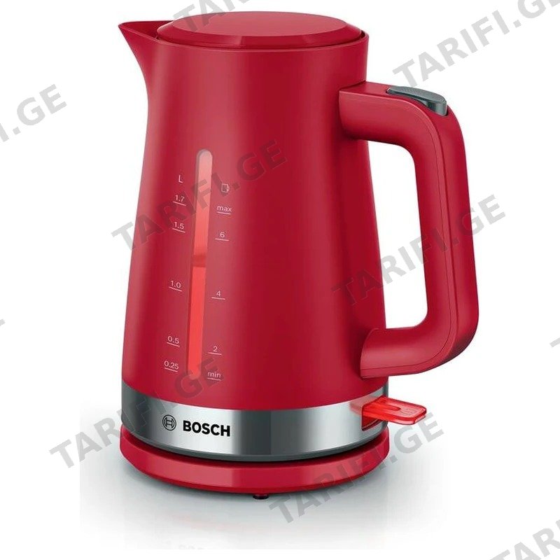 ელექტრო ჩაიდანი BOSCH TWK4M224 1.7 ლიტრი წითელი