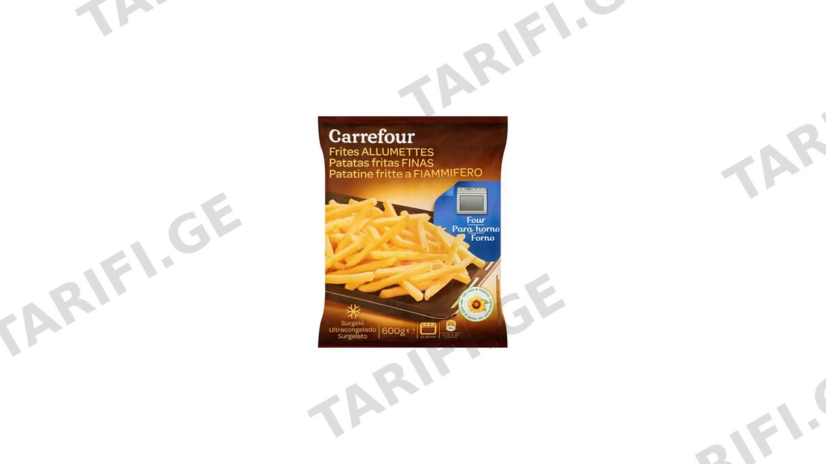 Carrefour კარტოფილის ფრი 600გრ (გაყინული)