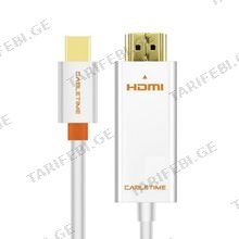 CABLETIME CT-AV588-03G-W1 CABLETIME Mini DP To HDMI Cable, Mini DP Male To HDMI Male , Support Full HD(1920*1080p)/60HZ, Gold Plated