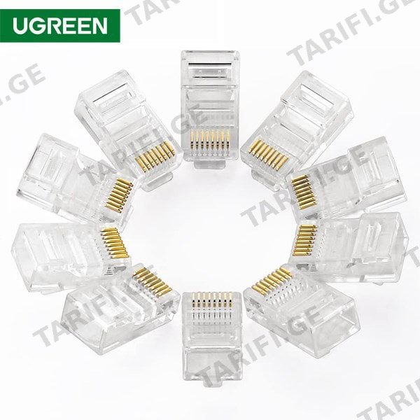 ქსელის კაბელის კონექტორი UGREEN NW110 (20329) RJ45 Network Connector for UTP Cat 5, Cat 5e 10pcs