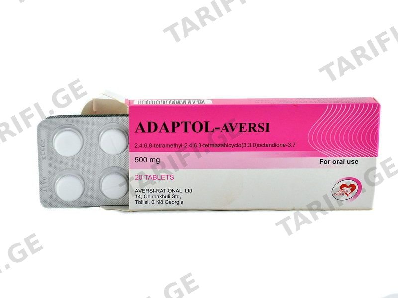 Adaptol - ადაპტოლი 500 მგ 20 ტაბლეტი