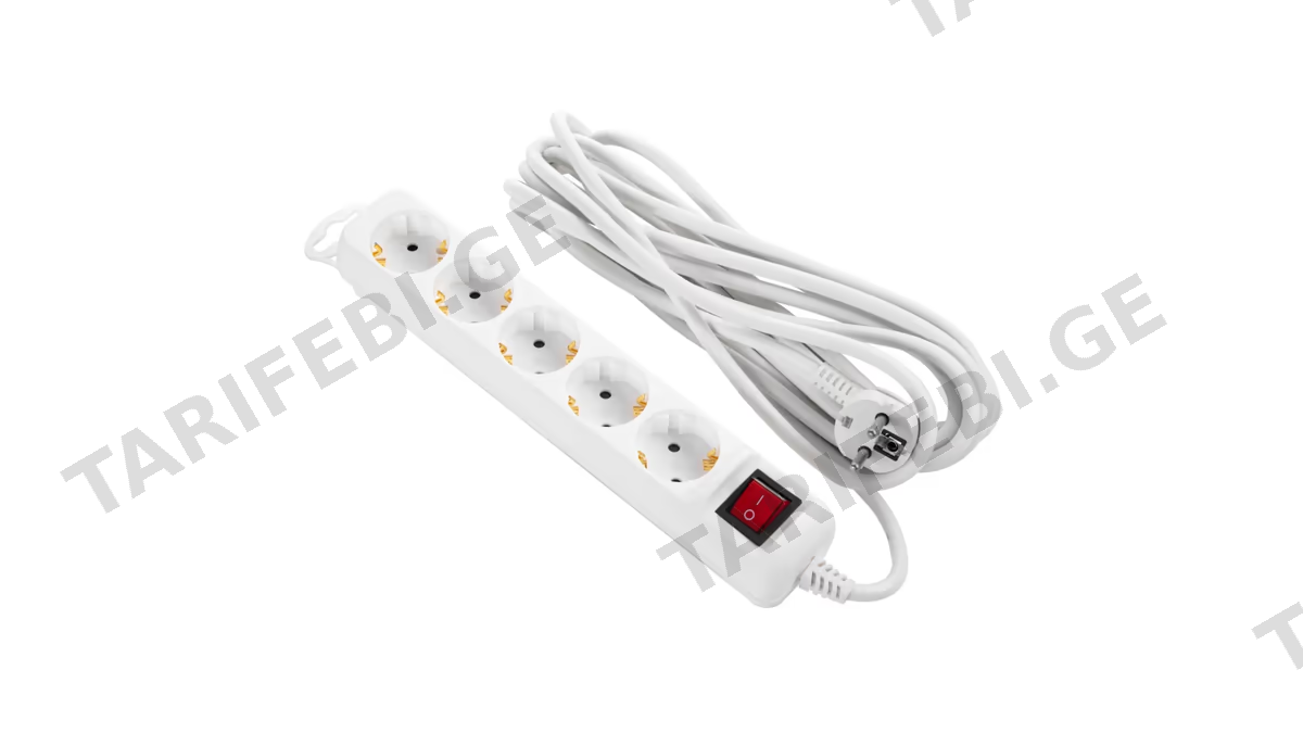 დენის დამაგრძელებელი 2E 2E-U05ES15M5, 5 Socket, 5m, White