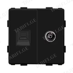 როზეტი ჩარჩოს გარეშე Socket Style 2 Internet CAT6 RJ45 TV შავი