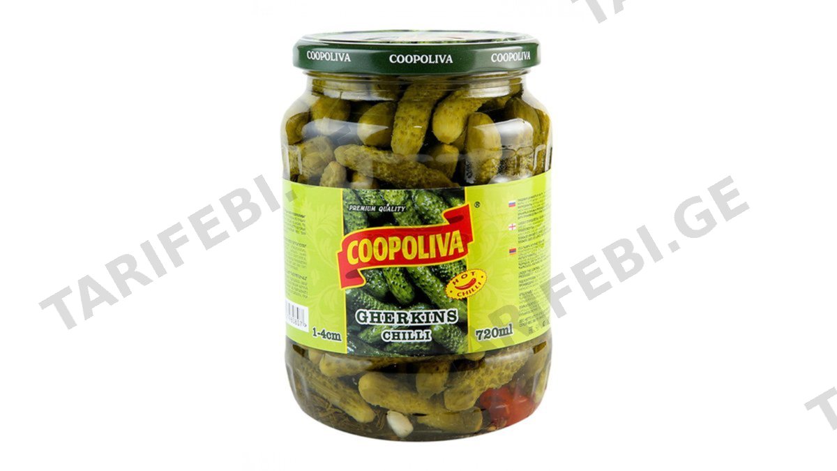 მარინადი კოოპოლივა კიტრის CHILLI 1-4სმ 720მლ შუშა