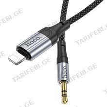 HOCO UPA26 Lightning to 3.5mm აუდიო კაბელი 1მ